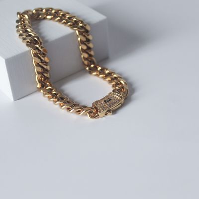 Pulsera Acero Inoxidable chapada en oro 18K