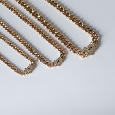 Cadena de Acero Inoxidable chapada en oro 18K