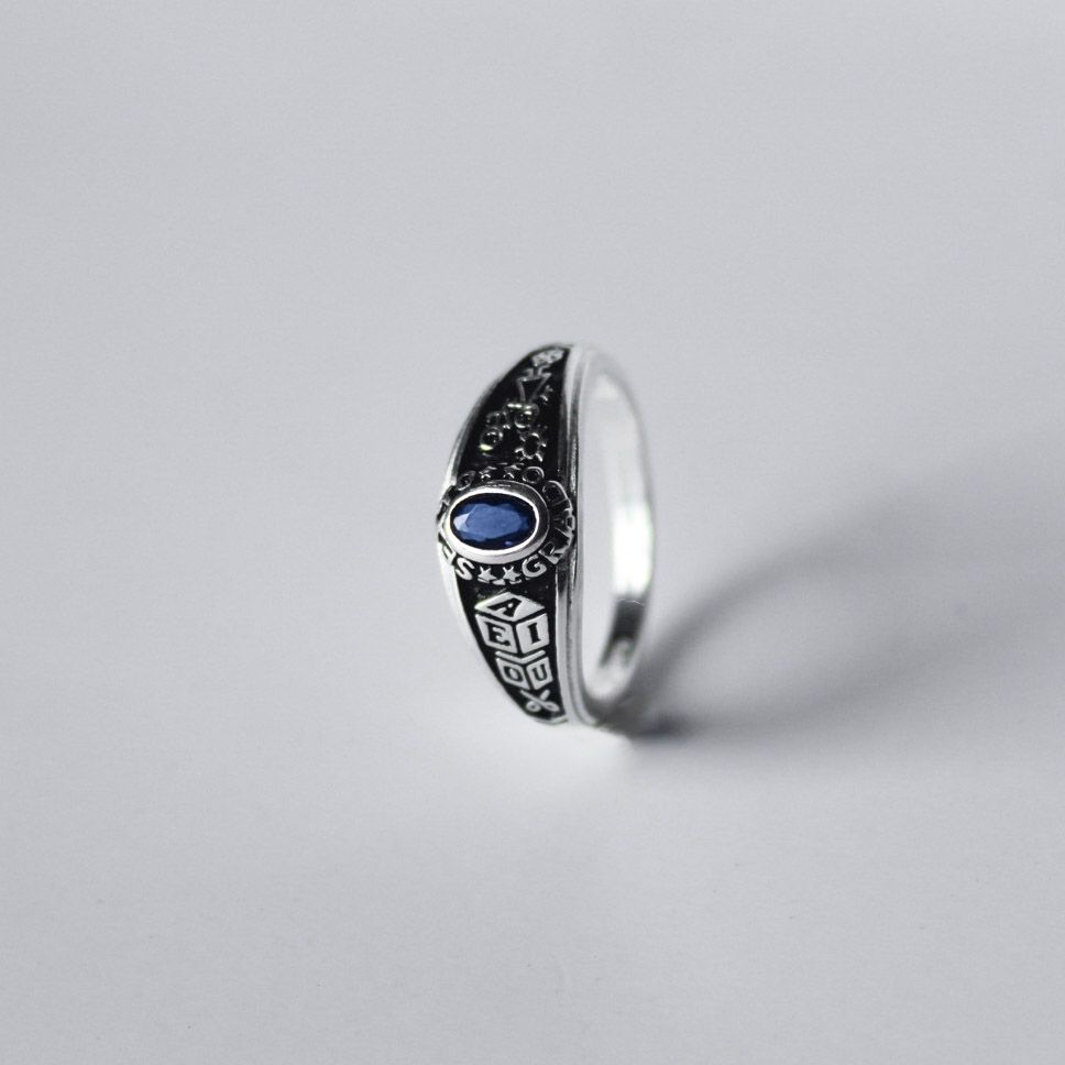 Anillo de graduación Sexto Primaria piedra azul