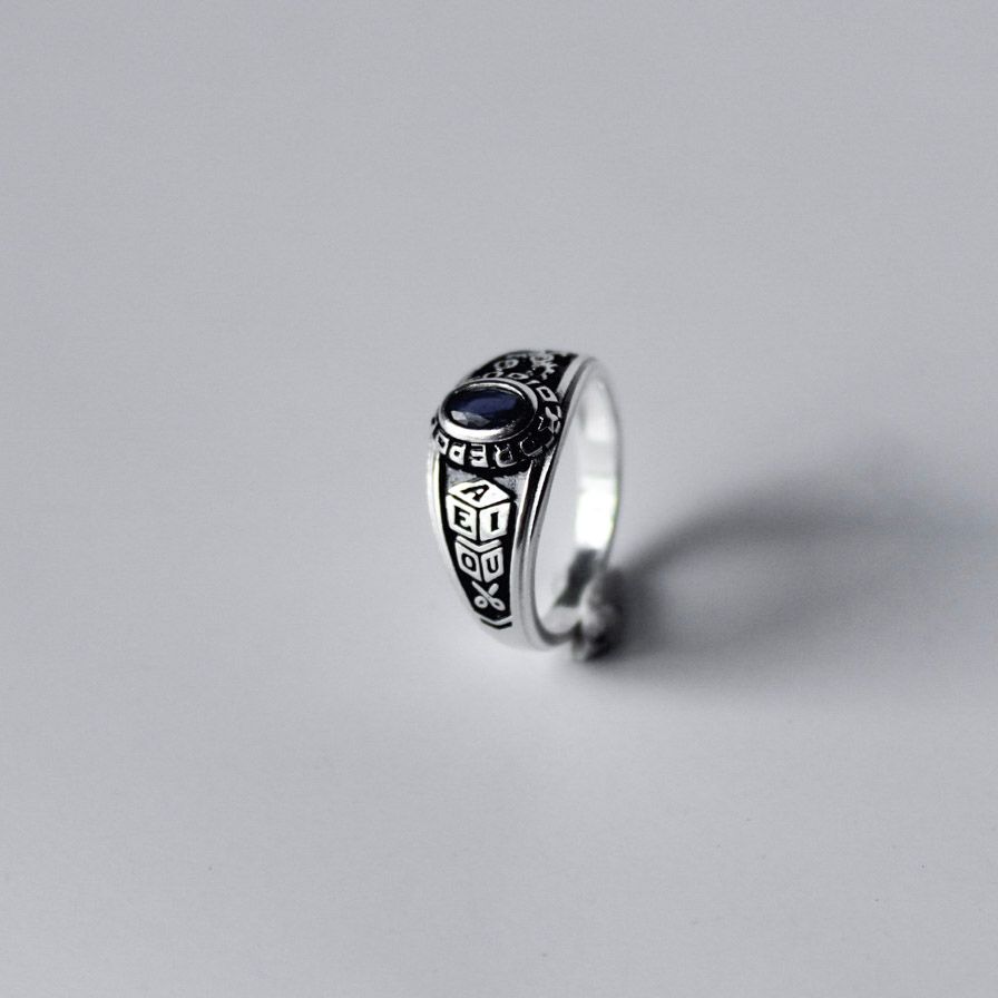 Anillo de graduación Preparatoria piedra azul