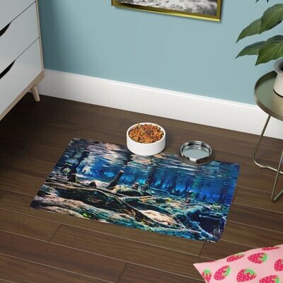 Pet Food Bowl Mat - Ginnie Springs Print