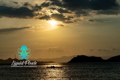Komodo Sunset with Fisherman