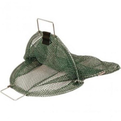 Trident Mesh Bag with Galvanized Wire Handle and D-Ring - Green - XLarge