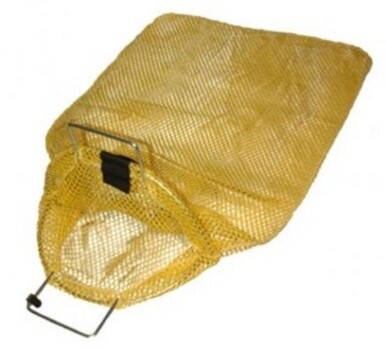 Trident Mesh Bag with Galvanized Wire Handle and D-Ring - Yellow - Large