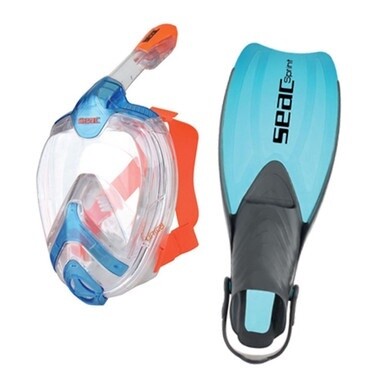 SEAC Unica Full Face Snorkeling Mask and Sprint Fins Set