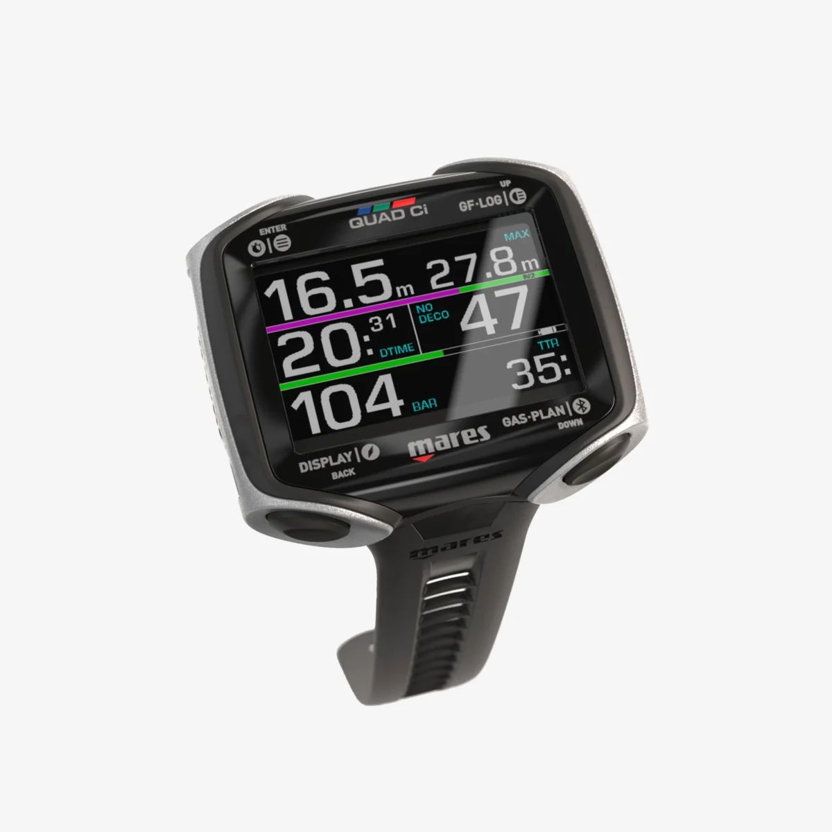 Mares Quad Ci Wrist Dive Computer - Black/Silver