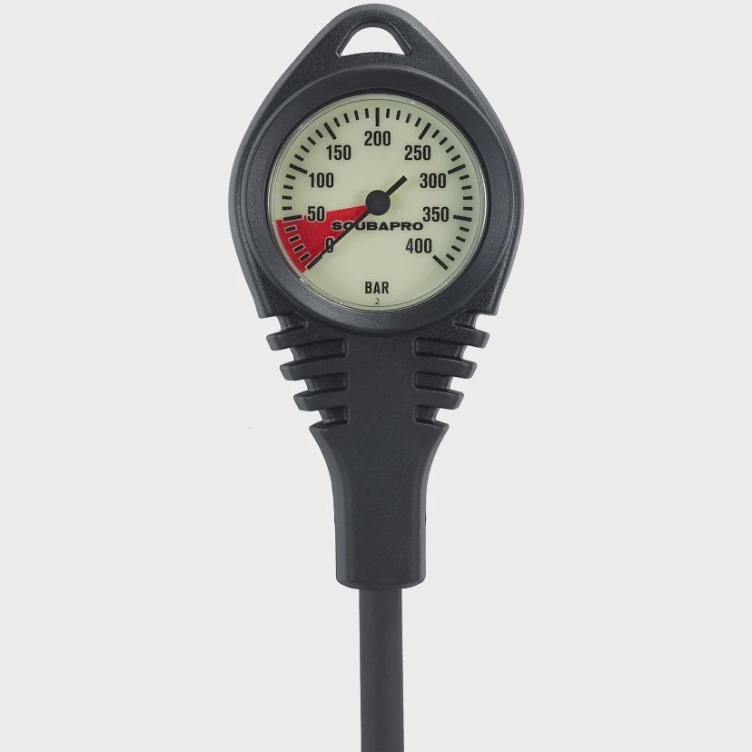 Scubapro Pressure Gauge Standard Capsule 0° (w/Hose &amp; Boot) / Imperial