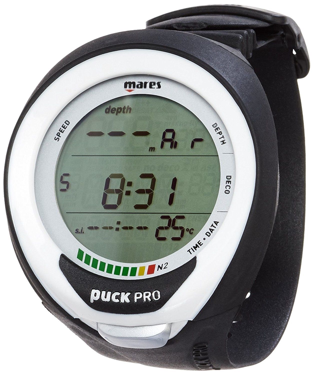 Mares Puck Pro+ Wrist Dive Computer, Color: Black/White