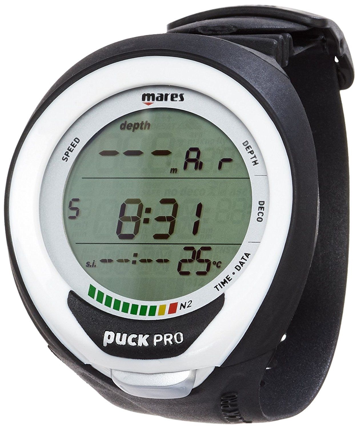 Mares Puck Pro+ Wrist Dive Computer (NLA), Color: Black/White