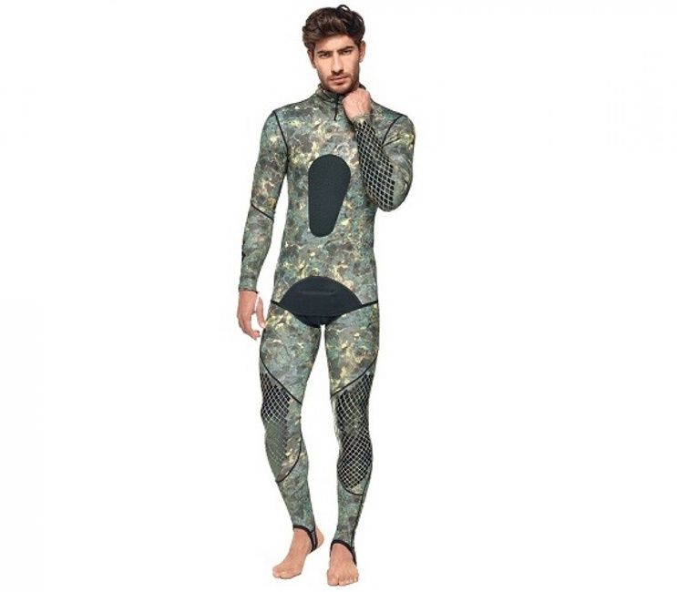 SEAC Pirana Lycra Wetsuit Green Camouflage, Color: Green, Size: Large