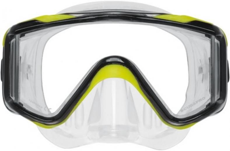 Scubapro Crystal Vu Plus w/Purge (Clear Skirt), Color: Black/Yellow/Gray