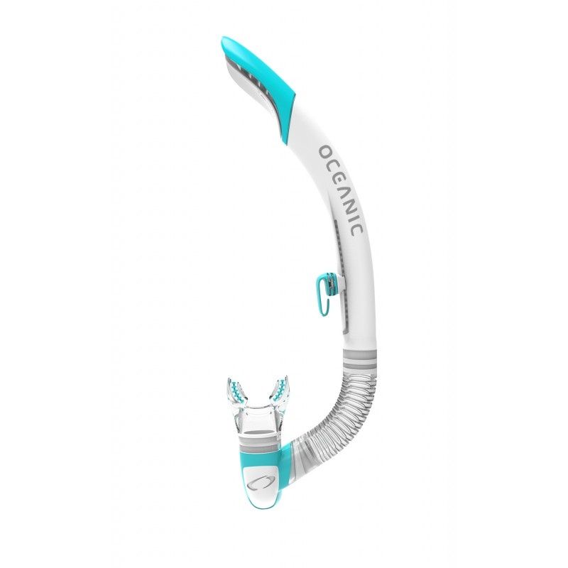Oceanic Ultra Semi-Dry Snorkel, Color: White/Sea Blue