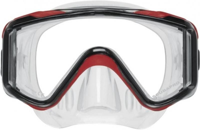 Scubapro Crystal Vu Plus w/o Purge (Clear Skirt), Color: Black/Red/Gray