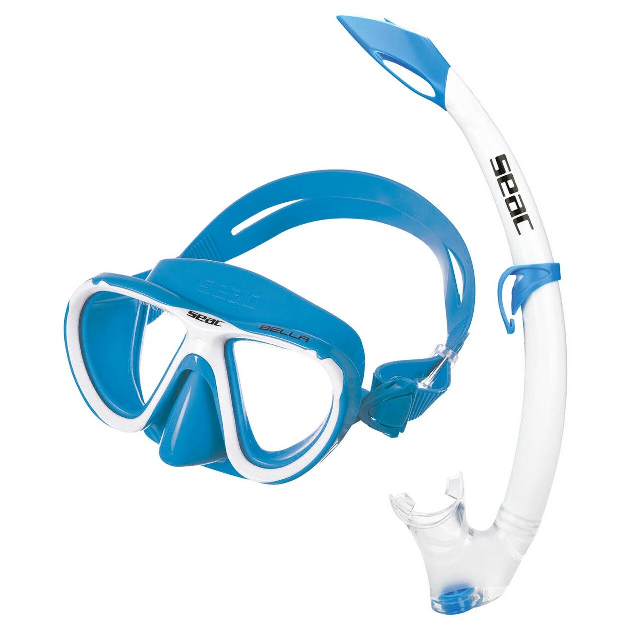 SEAC Bella Mask and Snorkel Set, Color: Blue