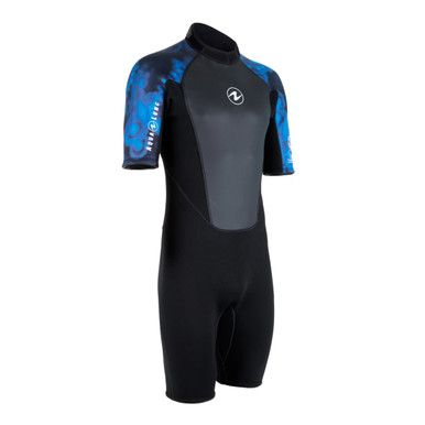 Aqualung Men's Hydroflex 3mm Shorty Wetsuit, Camo Blue
