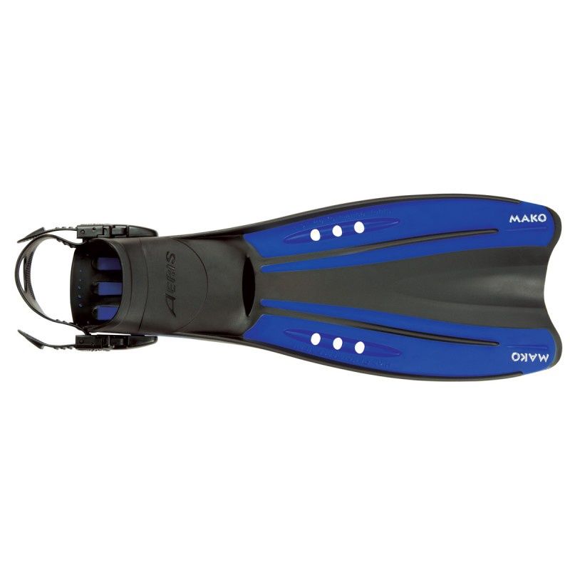 Aeris Mako Adjustable Strap Fins, Color: Blue, Size: X-Small