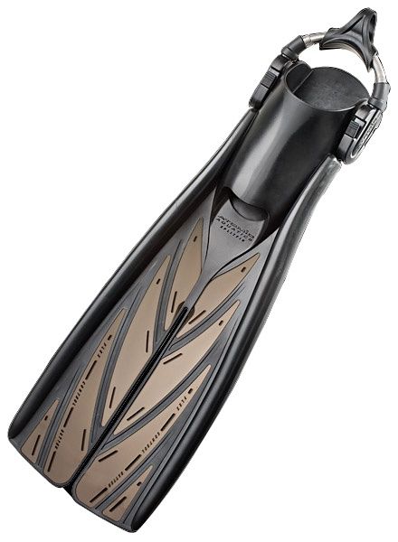 Atomic H.E. Open Heel Split Fin W/ Spring Straps - Smoke, Color: Smoke, Size: Small