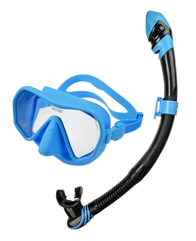 SEAC Touch Frameless Mask Snorkeling Set, Color: Light Blue