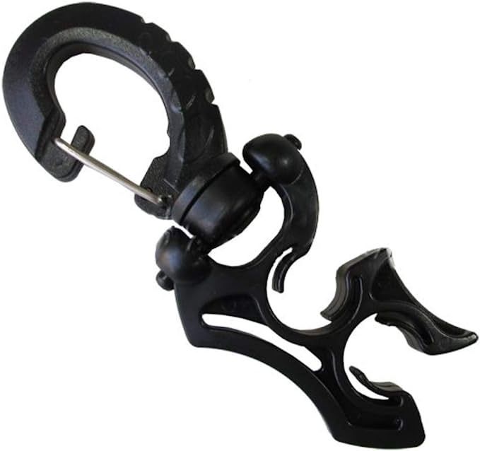Storm Deluxe Scuba Divers Regulator Two Hose Clip, Color: Black
