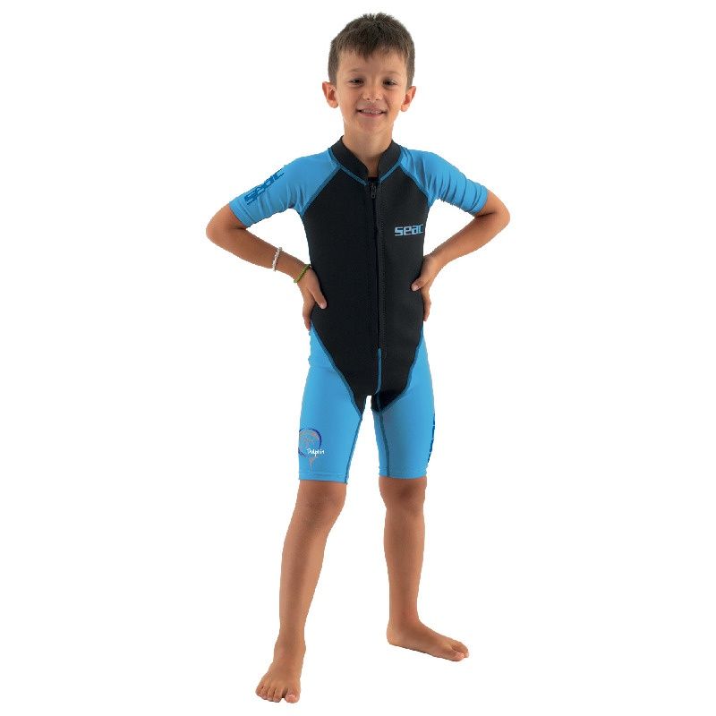 SEAC 1.5mm Dolphin Shorty Wetsuit - Boys, Color: Blue, Size: 7