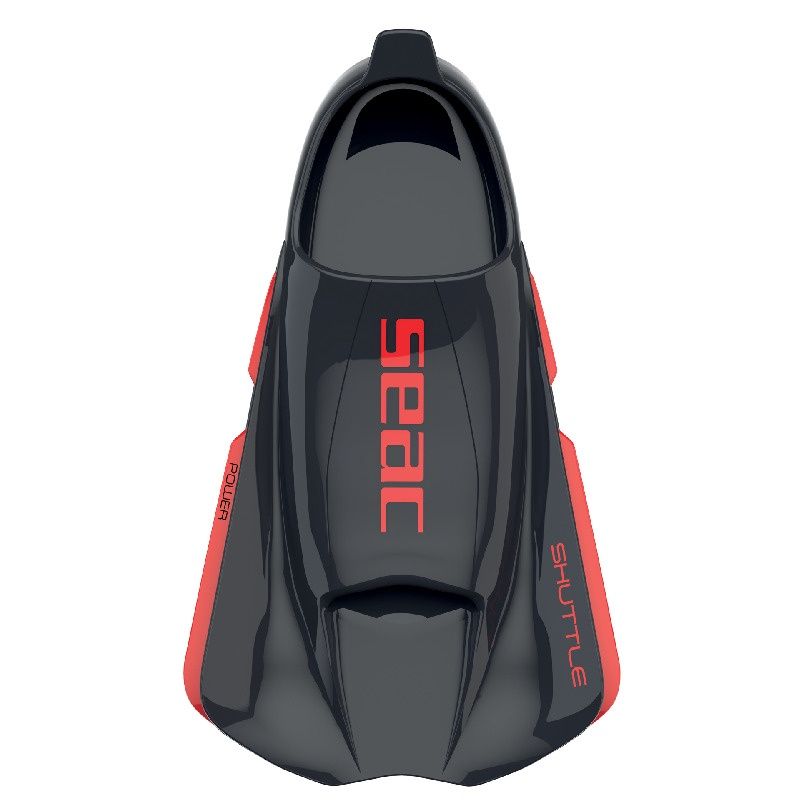 SEAC Shuttle Power Fins - Black/Red, Color: red, Size: 3-4