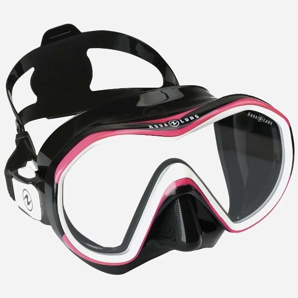 Aqualung Reveal X1 Mask - Black Silicone/Pink, Color: Black/Pink