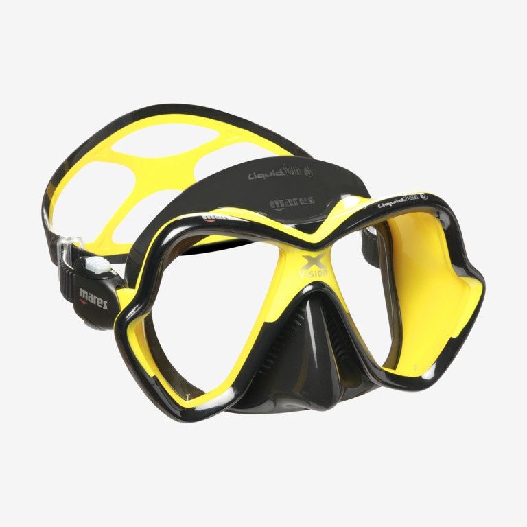 Mares X-Vision Ultra Liquidskin Scuba Mask, Color: Yellow/Black