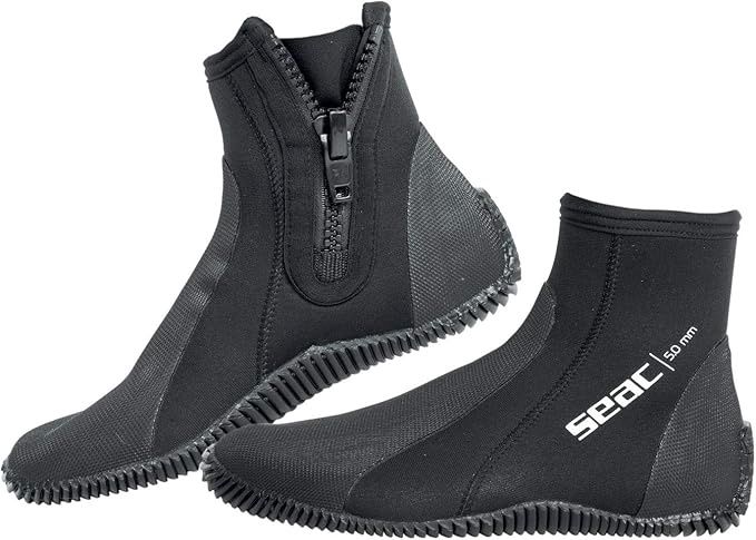 SEAC Regular 5mm Dive Boot - Large, Color: Black, Size: LARGE