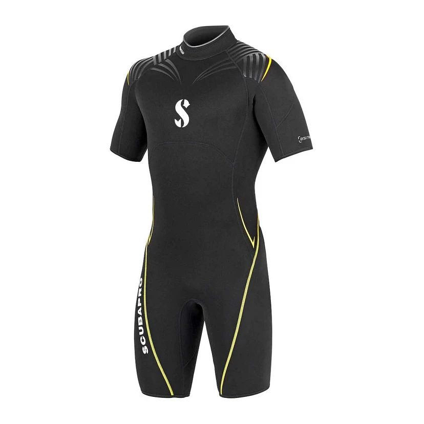 Scubapro Men's Definition 2.5mm Shorty Wetsuit - Black/Yellow, Size: 3X-Large