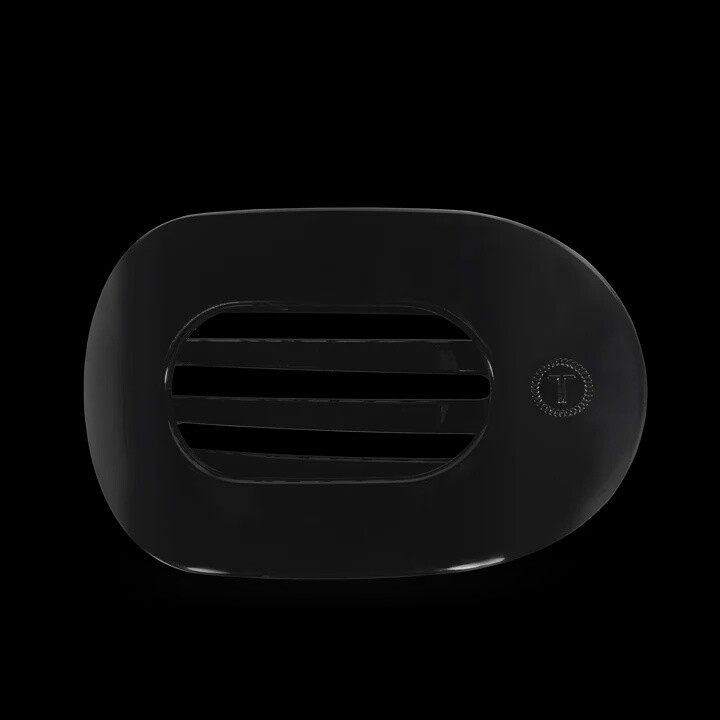 Large Flat Round Clip, Color: Jet Black