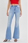 Mid Rise Super Flare, Color: Light Denim, Size: 1