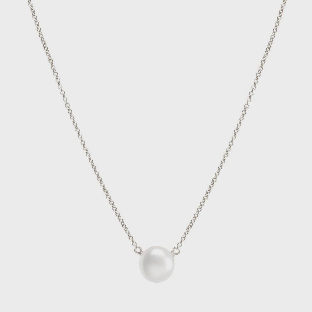I love mom Pearl Necklace, Type: Sterling Silver