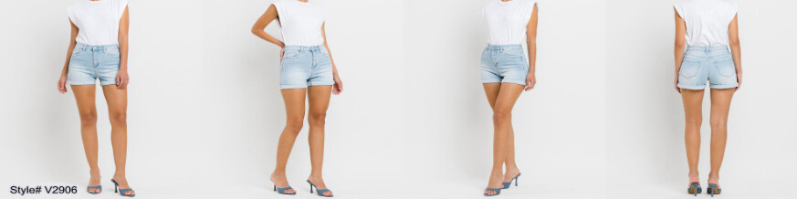 Roll Up Mom Shorts, Color: Light Denim, Size: Extra Small