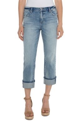 Marley Girlfriend W Back Seam and Roll Cuff, Size: 4, Color: Old Coast