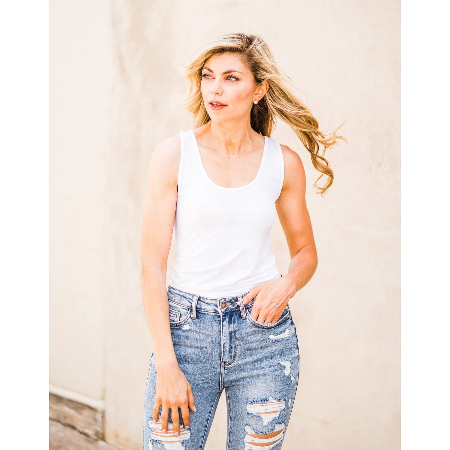 White Seamless Tank