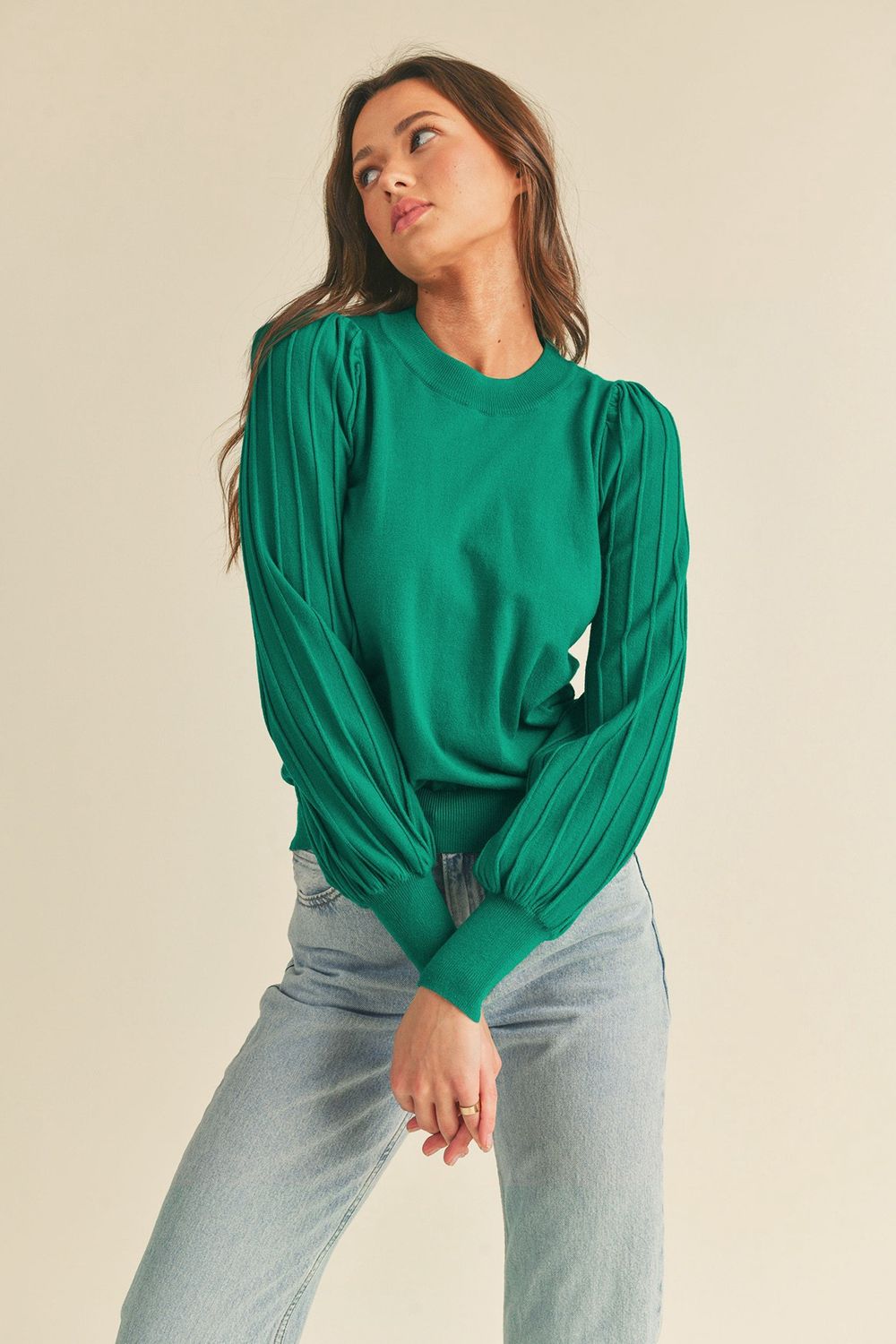Emerald Stripe Texture Top