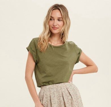 Basic Cuffed T-shirt - SALE- MSRP: $39.98