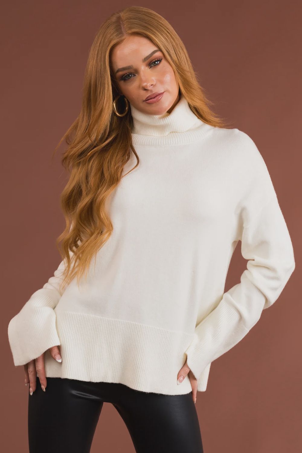 Turtle Neck Long-Sleeve Sweater - SALE - MSRP: $45