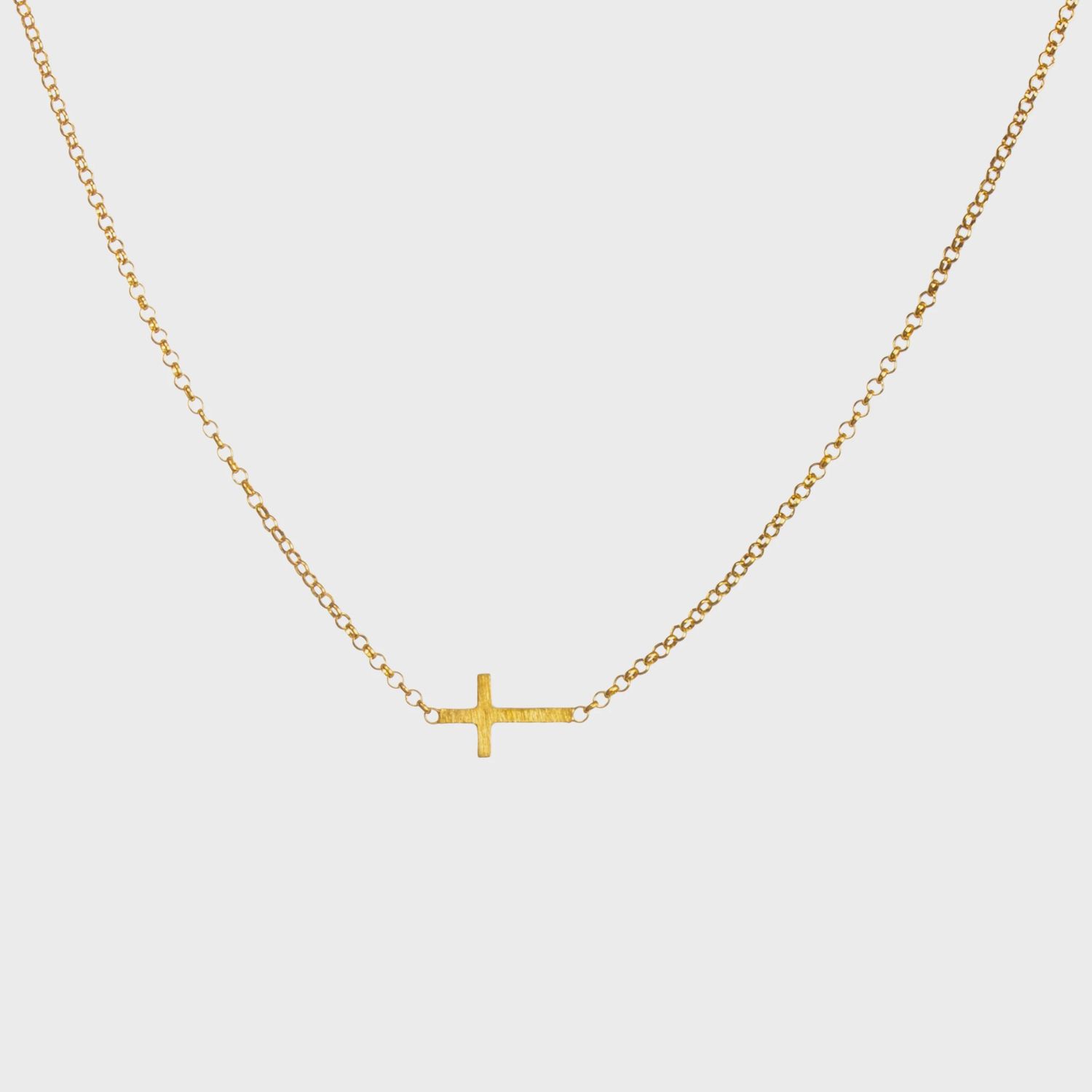 Faith Sideways Cross Necklace