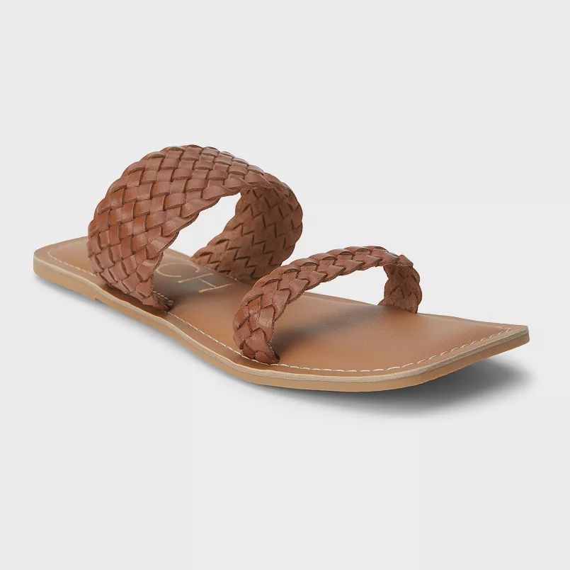 Bikini Woven Cognac Sandals - SALE - MSRP: $39.98