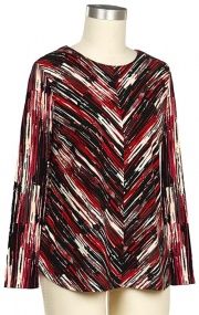Mad for Plaid Long Sleeve Print Top