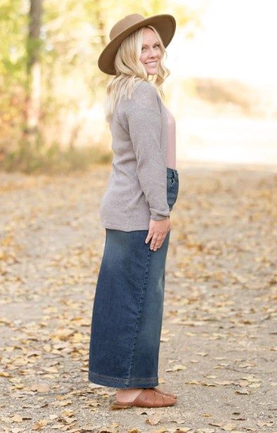 Bria Long Denim Maxi Skirt