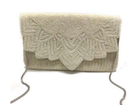 Scalloped Beaded Clutch