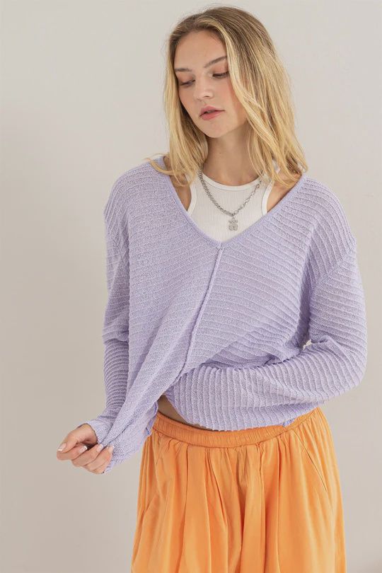 Neck Dropped Shoulder Sweater