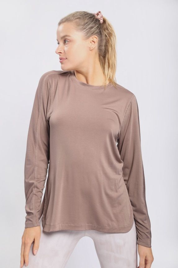 Tencel Longline Pullover with Curved Hem