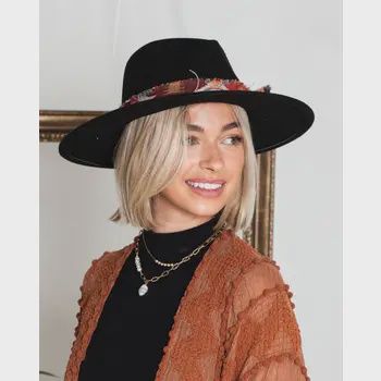 Black Texan Ryder Fedora Hat