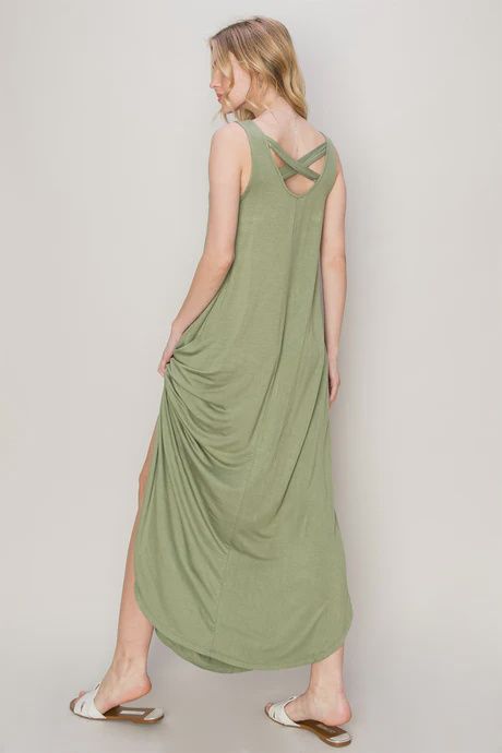 Sleeveless Curved Hem Dress
