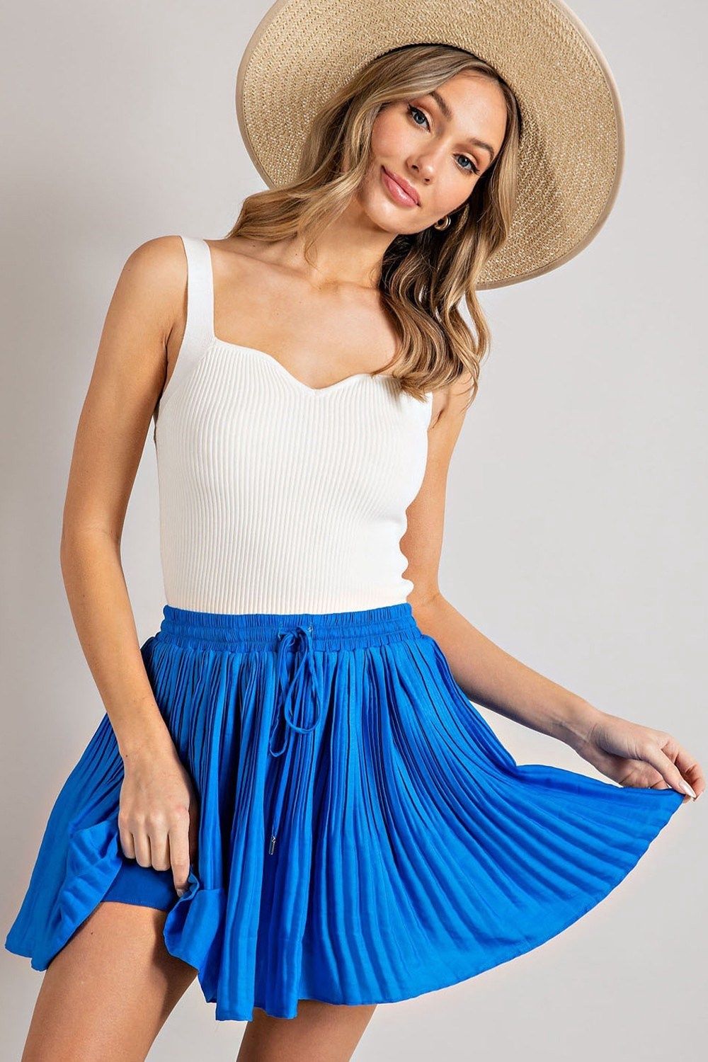 Royal Blue Pleated Skort