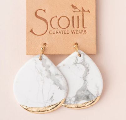 Stone Dipped Teardrop Earrings