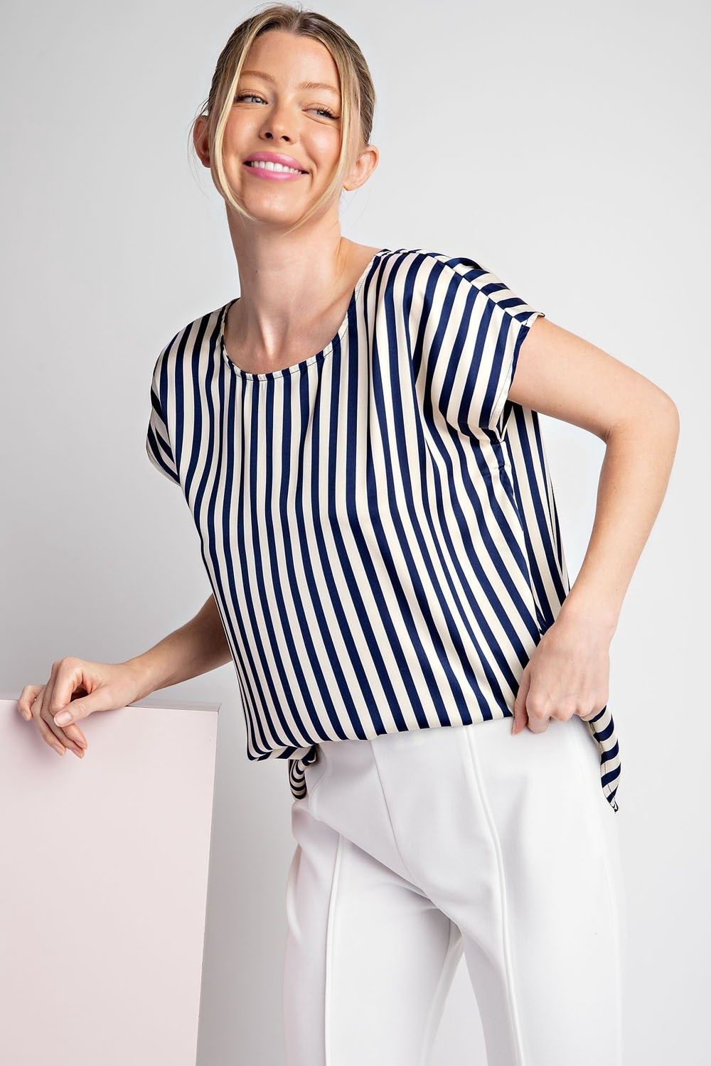 Striped Cap Sleeve Top